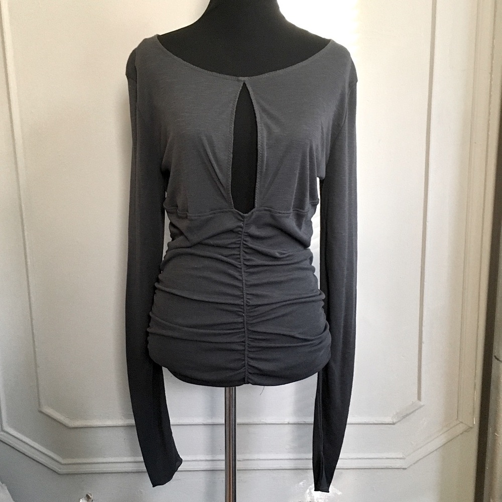 ♥️ NEW Free People Keyhole Neckline Ruched Knit Top